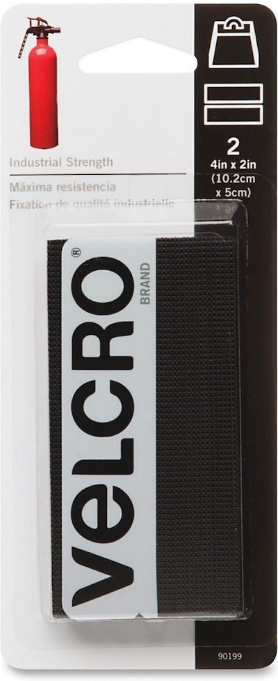 Velcro Heavy Duty 4"x2" 2 Strips Black