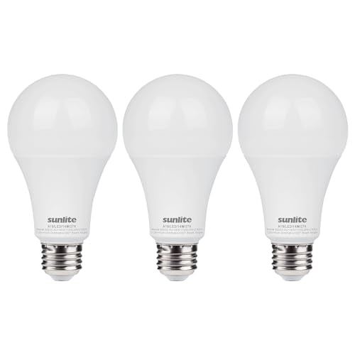 Sunlite LED A19 Light Bulbs, 14 Watts (100W Equivalent), 1500 Lumens, Medium Base (E26), Non-Dimmable, 2700K - Soft White