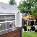 Yukon Glory Premium Magnetic Mount Paper Towel Holder, made of polished stainless steel, with a vertical pole and a magnetic base.