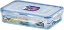 LocknLock Easy Essentials On The Go Meal Prep Lunch Box, Airtight Containers with Lid, BPA Free, Rectangle (3 Section) -27 oz, Clear