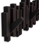 Umbra Sticks Multi Rack – Modern, Unique, Space-Saving Hanger with 5 Flip-Down Hooks for Hanging Coats, Scarves, Purses and More, Brown