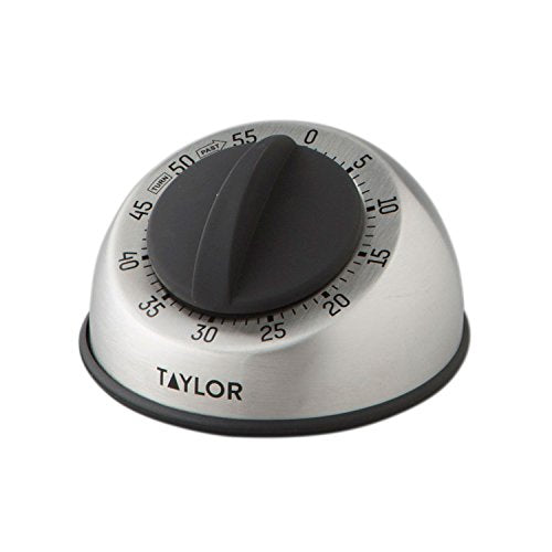 Taylor Precision Products Mechanical Stainless Steel Timer for Kitchen Tasks