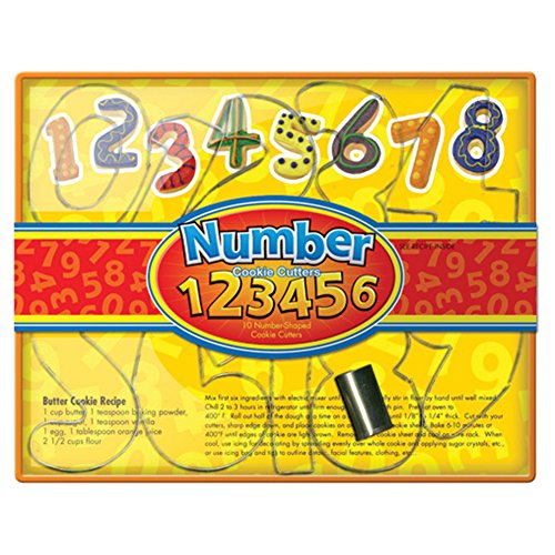 Fox Run Number 0 - 9 Cookie Cutter Set, Silver