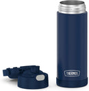 THERMOS FUNTAINER 16 Ounce Stainless Steel Vacuum Insulated Bottle with Wide Spout Lid, Navy