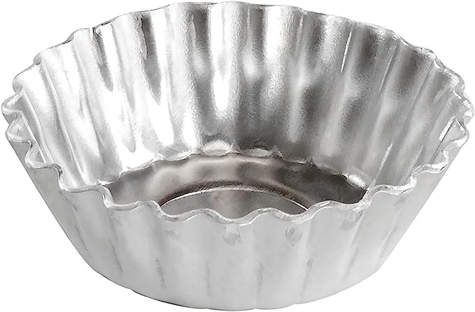 Fat Daddios Natural Aluminum, Heavy Duty Mini Tartlette Pan Solid Bottom, 2 1/2 in Diameter x 3/4 in Deep (Approx 20 Per Pack)