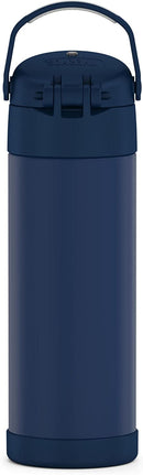 THERMOS FUNTAINER 16 Ounce Stainless Steel Vacuum Insulated Bottle with Wide Spout Lid, Navy