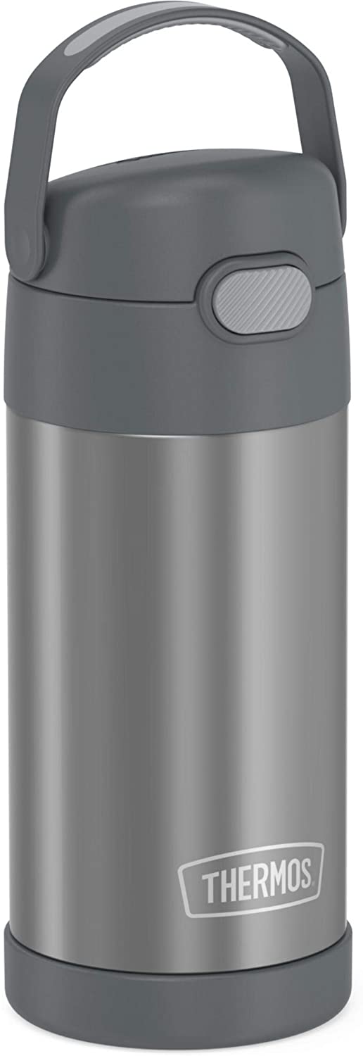 THERMOS FUNTAINER 12 Ounce Stainless Steel Kids Bottle, Grey