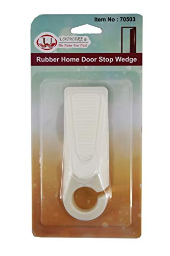 Uniware Rubber Home Door Stop Wedge, 5.1x1.8", White