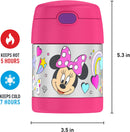 THERMOS FUNTAINER 10 Ounce Stainless Steel Vacuum Insulated Kids Food Jar with Spoon, Preschool Minnie