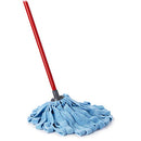 O-Cedar Microfiber Cloth Wet Mop with a long handle and blue microfiber cloth head, shown upright on a white background.