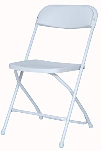 31.1" Durable Stackable White Folding Chair