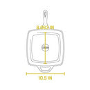 10-1/2 inch Square Cast Iron Grill Pan