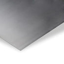 Close-up of a smooth, reflective stainless steel sheet with a polished finish, ideal for industrial, construction, or DIY applications.