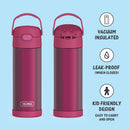 THERMOS FUNTAINER 16 Ounce Stainless Steel Vacuum Insulated Bottle with Wide Spout Lid, Rosewoood