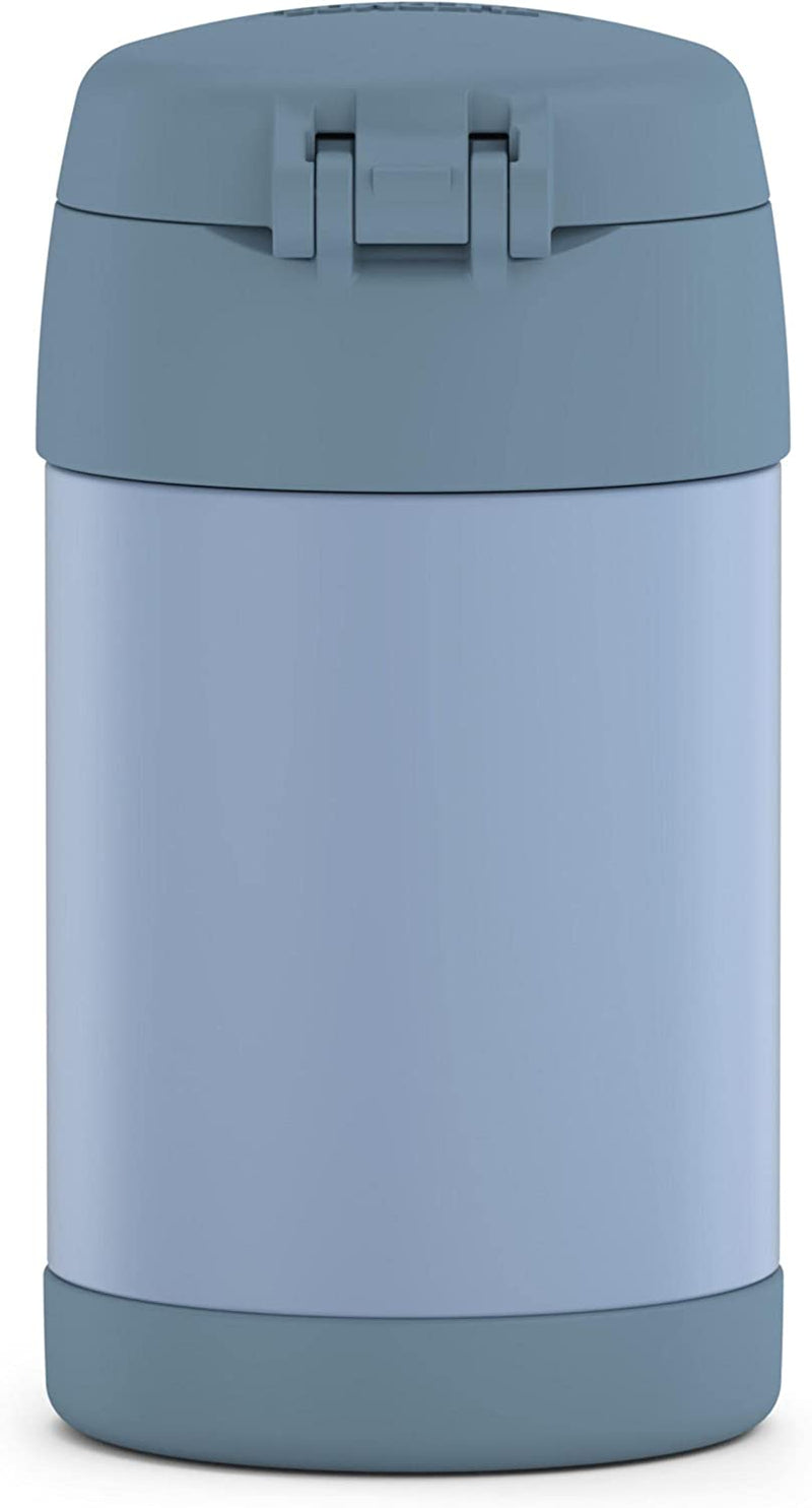 THERMOS FUNTAINER 16 Ounce Stainless Steel Vacuum Insulated Food Jar with Folding Spoon, Denim Blue