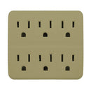 Go Green Power GG-16000TT - 6 Outlet Wall Tap Adapter, Tan