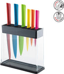 Sleek and functional knife storage solution from Kuhn Rikon, a transparent block with black accents that keeps knives organized and visible.