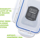 LocknLock Easy Essentials On The Go Meal Prep Lunch Box, Airtight Containers with Lid, BPA Free, Rectangle (3 Section) -27 oz, Clear