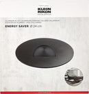 Kuhn Rikon 9.5-inch round energy saver and flame protector in aluminum, shown on a white background.