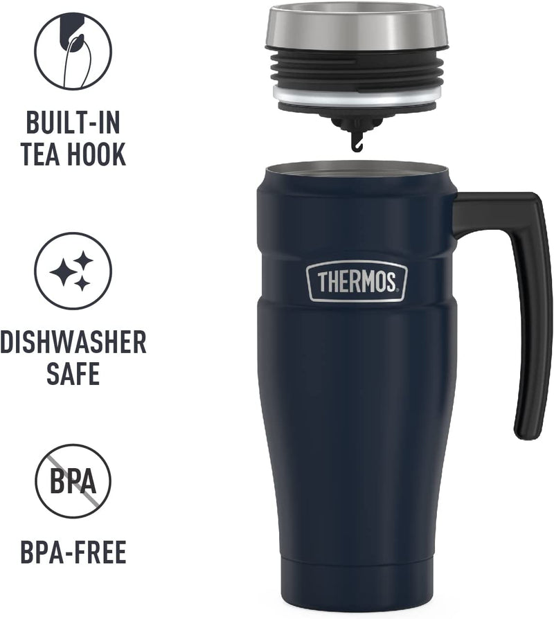THERMOS Stainless King Vacuum-Insulated Travel Mug, 16 Ounce, Midnight Blue
