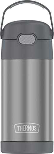 THERMOS FUNTAINER 12 Ounce Stainless Steel Kids Bottle, Grey