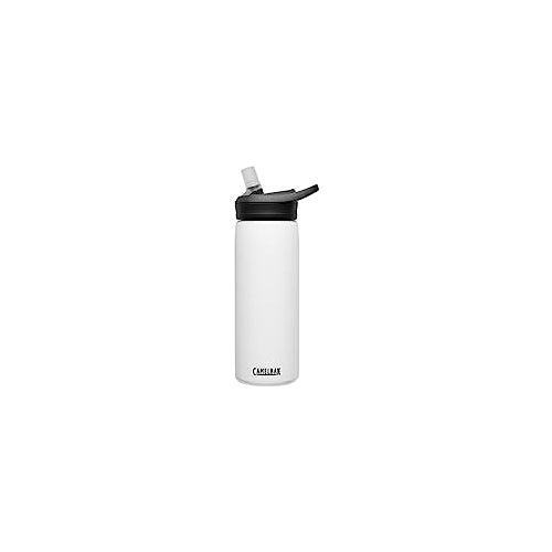 CamelBak eddy+ Water Bottle with Straw 20 oz - Insulated Stainless Steel, White