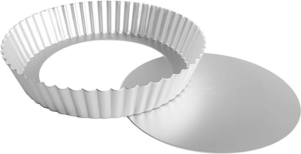 Fat Daddios Anodized Aluminum, Fluted Tart Pan Removable Bottom, 10 in x 2 in