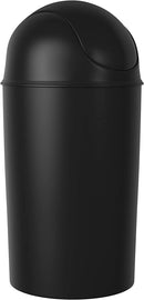 Umbra 086711-040 Grand Swing Top Garbage Large Capacity 10 Gallon Kitchen Trash Can with Lid, Indoor/Outdoor Use, Black