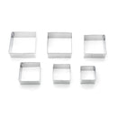 Fox Run 6 Piece Square Cookie Cutter Set