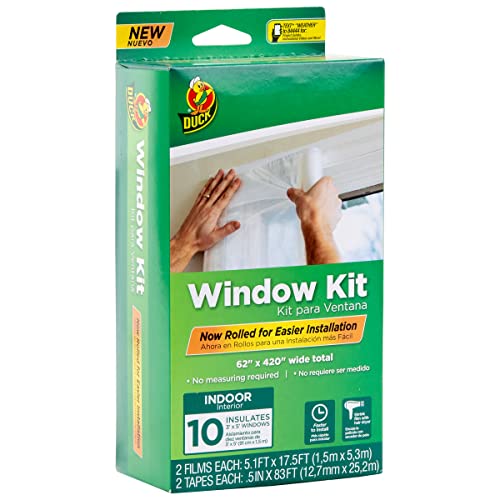 Duck Brand Rolled Shrink Film Window Kit, Insulates up to 10 Windows, 62 in. x 420 in, Clear