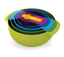 Joseph Joseph 40087 Nest 9 Nesting Bowls Set with Mixing Bowls Measuring Cups Sieve Colander, 9-Piece, Multicolored