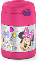 THERMOS FUNTAINER 10 Ounce Stainless Steel Vacuum Insulated Kids Food Jar with Spoon, Preschool Minnie