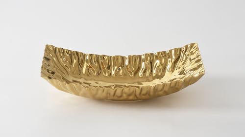 Pampa Bay Porcelain Mascali D'oro Rectangular Centerpiece, Gold