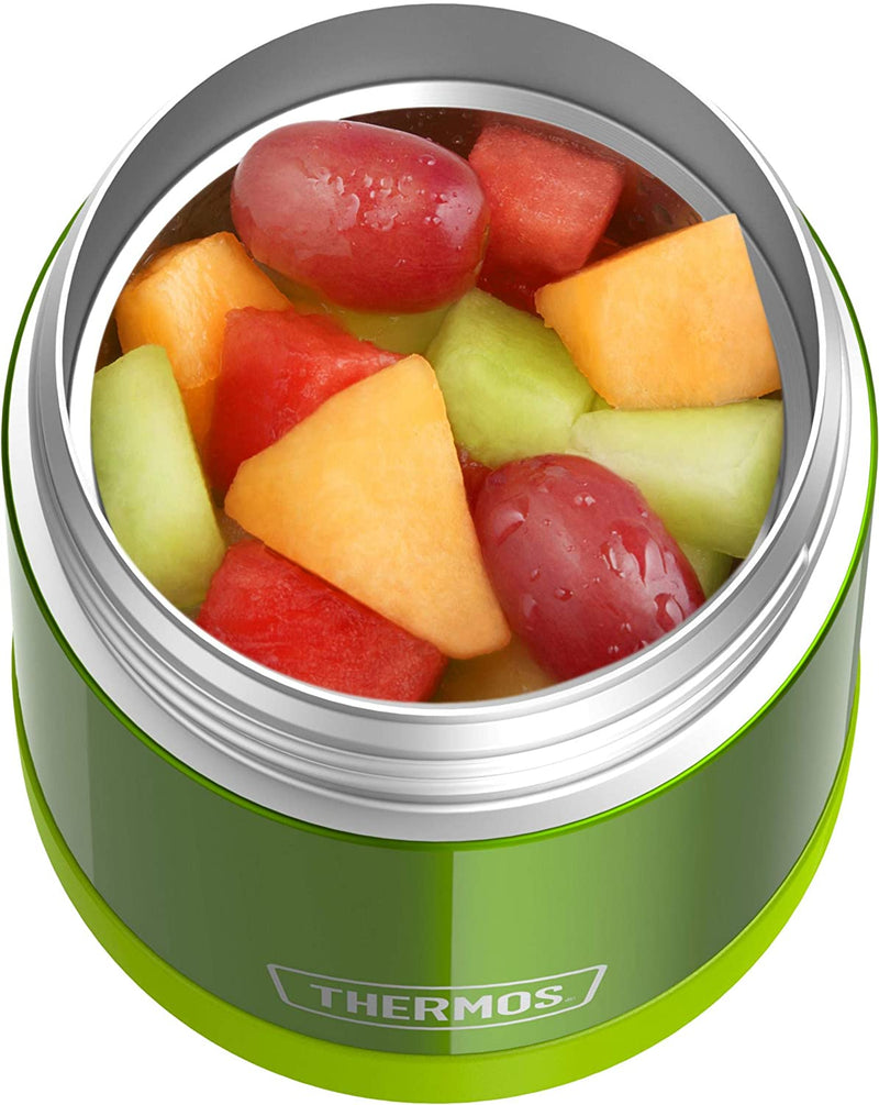 THERMOS FUNTAINER 10 Ounce Stainless Steel Vacuum Insulated Kids Food Jar with Folding Spoon, Lime