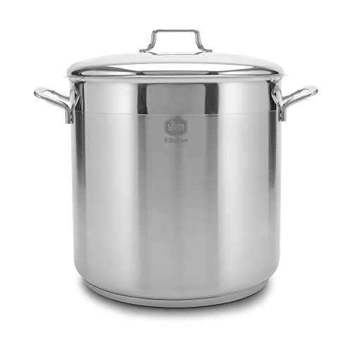 YBM Home Professional Stainless Steel Stock Pot 12 Quart - Silver