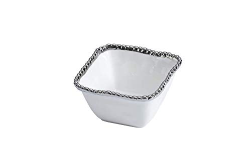 Pampa Bay Salerno Porcelain Square Snack Bowl, White