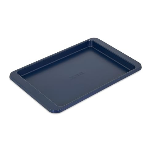 KitchenAid , 9" x 13" Nonstick Baking Sheet with Extended Handles for Easy Grip, Aluminized Steel Ink Blue, Dishwasher Safe