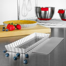 Fat Daddios Anodized Aluminum, Oblong Fluted Tart Pan Removable Bottom, 13 3/4 in x 4 1/4 in x 1 in