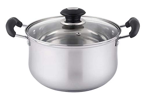 Thaweesuk Shop New Black 14QT Non Stick Aluminum Sauce Stock Pot With Glass  Lid Ware Pots Cooking Cookware 13.5''L x 13.5''W x 6H