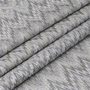 Rectangular dark silver jacquard zigzag tablecloth on a white background.