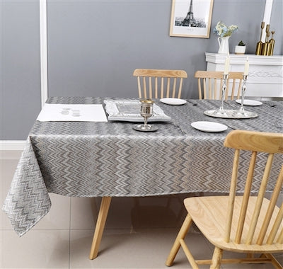 Zigzag Light Tablecloth  70"x144"