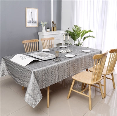 Zigzag Light Tablecloth  70"x144"