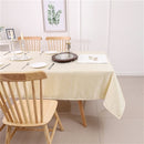 Gold slate jacquard tablecloth measuring 70 by 120 inches